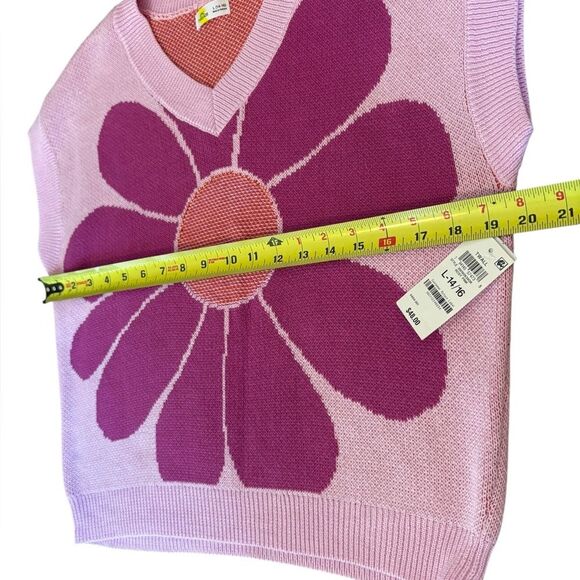 Epic Threads Girls Flower Sweater Vest Size Large 14/16 Rose Pink New With Tags - Picture 8 of 9